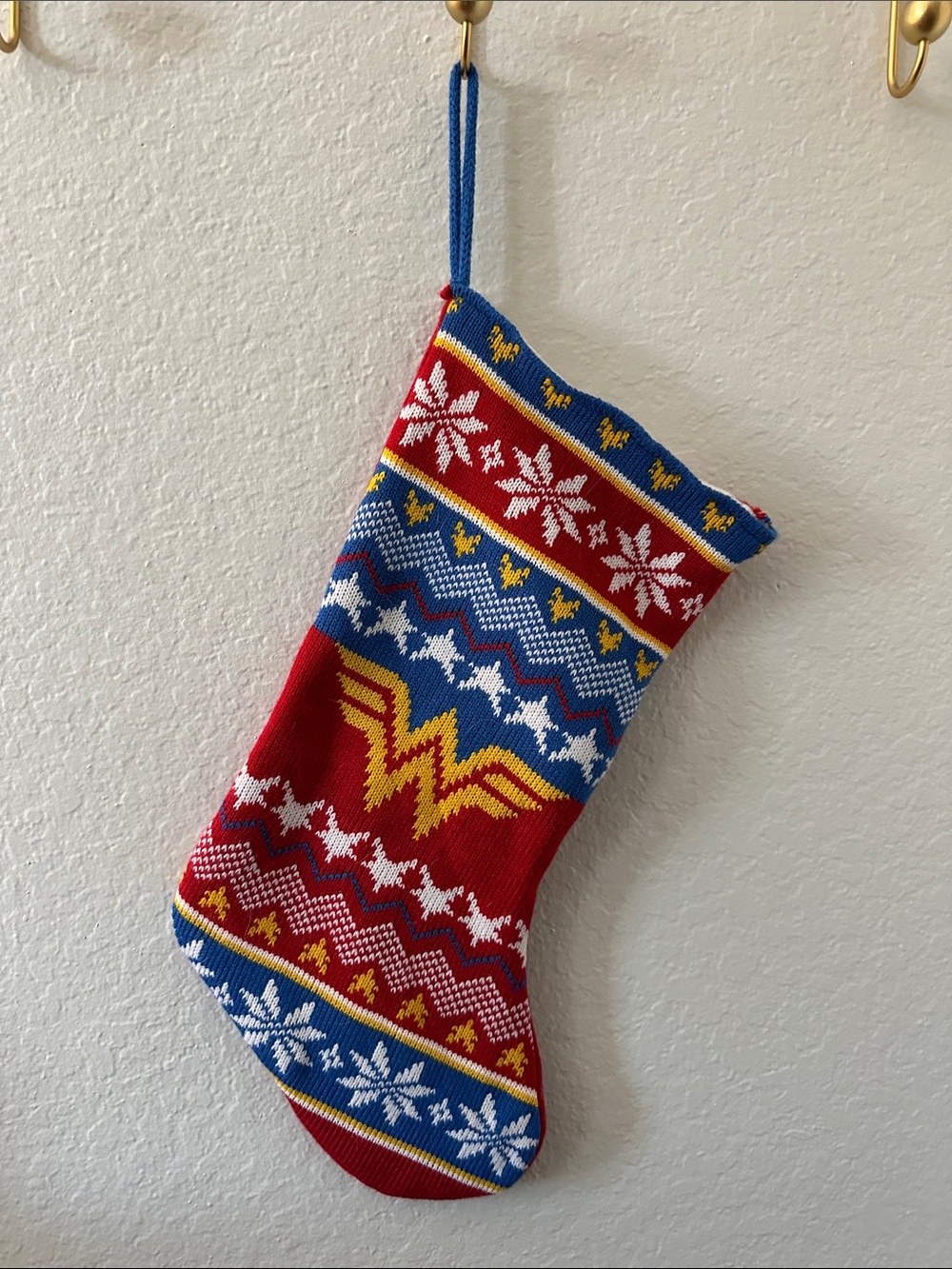 Wonder Woman Red & Blue Holiday Stocking by Ruz